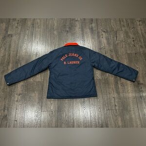 Vintage Polo Jeans Co. Ralph Lauren Men's Navy Jacket